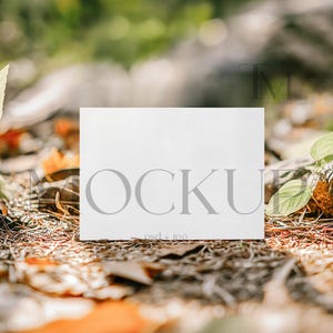 Mockup di invito orizzontale, Mockup di invito semplice, Mockup di biglietto orizzontale da campeggio, Mockup di biglietto per baby shower, Mockup PSD orizzontale 7x5 CP2