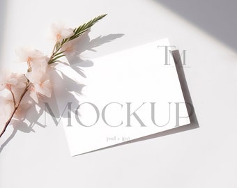 Wedding RSVP Card Mockup, 5x3.5 Landscape (PSD & JPG)