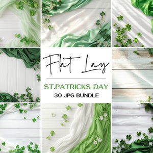 St Patricks Backdrop Mockup Bundle, Table Flat Lay Mockups, Wedding Stock Image Mockup Set, Digital Background Mock, St Patrick Day Mockups