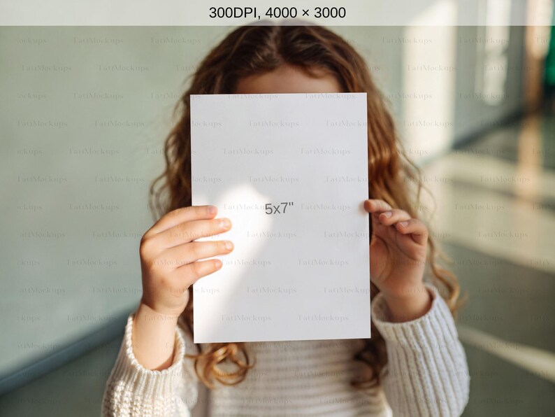 Kids Party Invitation Mockup, Kids Invitation Mockup, Kids Birthday Invitation Mockup, 5x7 Invitation Mockup Hand, Zazzle Invitations Mock image 2