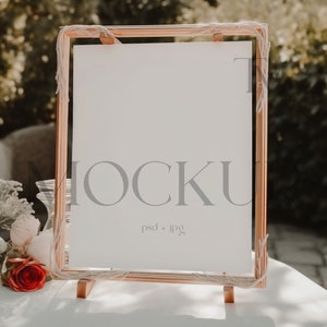 8x10 Sign Mockup, Framed Sign Mock Up, Tabletop Sign Mockup, 8x10 Frame Mockup, Wedding Table Sign Mockup, Table Number Sign Mockup