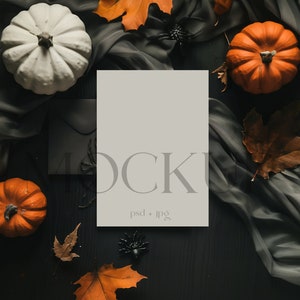Halloween-Karte Mockup, 5x7 Geburtstagskarte Mockup, Halloween-Einladung Mockup, 5X7 Mockup, Herbst Mockups, Einladung Mockup, Gruselige Mockups