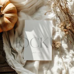 Herbst 5x7 Mockup, Hochzeit im Herbst einladen Mockup, 5X7 Mockup, Grußkarte Mockup, Herbst Mockups, Einladung Mockup, Einladungskarte Mockup