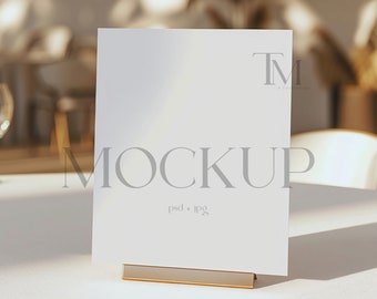 Tabletop Mockup, Wedding Sign Mockup, 8x10 Table Number Mockup, Bar Mockup, Menu Mockup, Smart Object Mockup,  Wedding Stationery Mock PSD