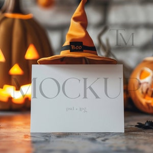 Maquette de carte d'Halloween, maquette de carte d'invitation, automne, maquette d'invitation d'Halloween, maquette 5 x 7, maquette d'automne, maquette d'invitation, HA1