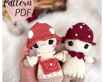 Patrón de crochet para niños hongo “Pippa & Pepe”