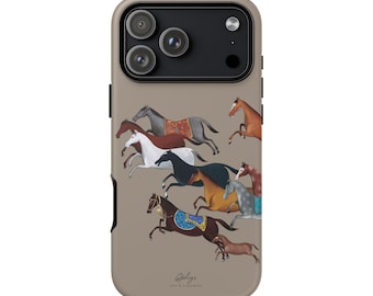 Étui pour téléphone amateur de chevaux marron élégant étui pour fille équestre cheval western housse pour iPhone cow-girl cadeau esthétique pour cavalier