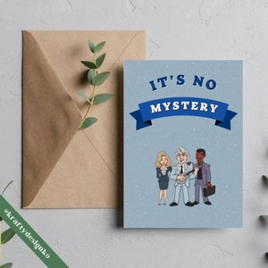 Tarjeta imprimible para el Día del Padre, "No es un misterio", inspirada en los años 80 para papá, con dibujos animados, un bonito recuerdo para papá.