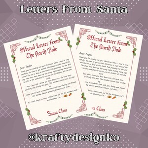 Cartas personalizadas do Papai Noel, Carta de Natal para download, Papelaria personalizada do Papai Noel, Do Polo Norte, Imprimível de Natal