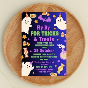 Invitaciones personalizadas para fiestas de Halloween, invitaciones imprimibles para temporadas espeluznantes, invitaciones personalizadas clásicas, tarjetas de lugar para eventos espeluznantes