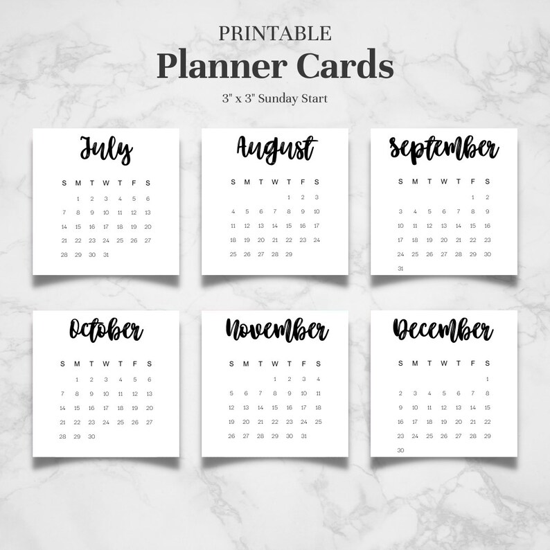 2024 Calendar 3x3 2024 Mini Calendar Printable Bujo Calendar 2024