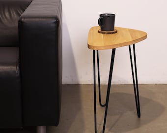 Asymmetrical Wooden Coffee Table, Oak Wood Coffee Table