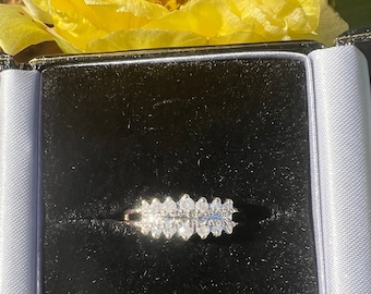 Vintage Pyramid Diamond Cocktail Ring in 10k Gold Ring sz 7 wt 2.3g Estate Find! Open to offers! April birthstone!