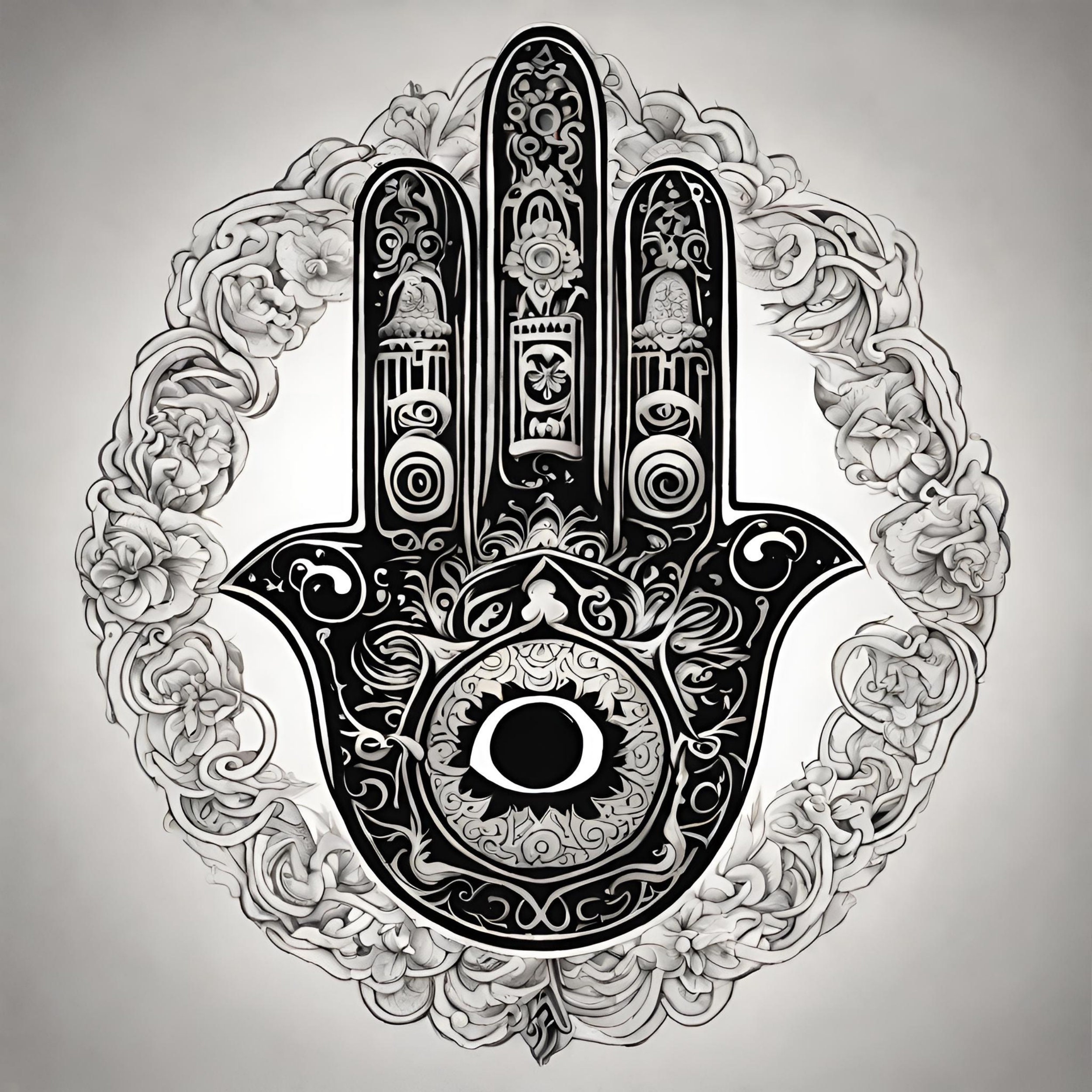 Mystic Hamsa Tattoo With Chakras And Amulet Design Vector, Isolated,  Protection, Hamsa PNG and Vector with Transparent Background for Free  Download