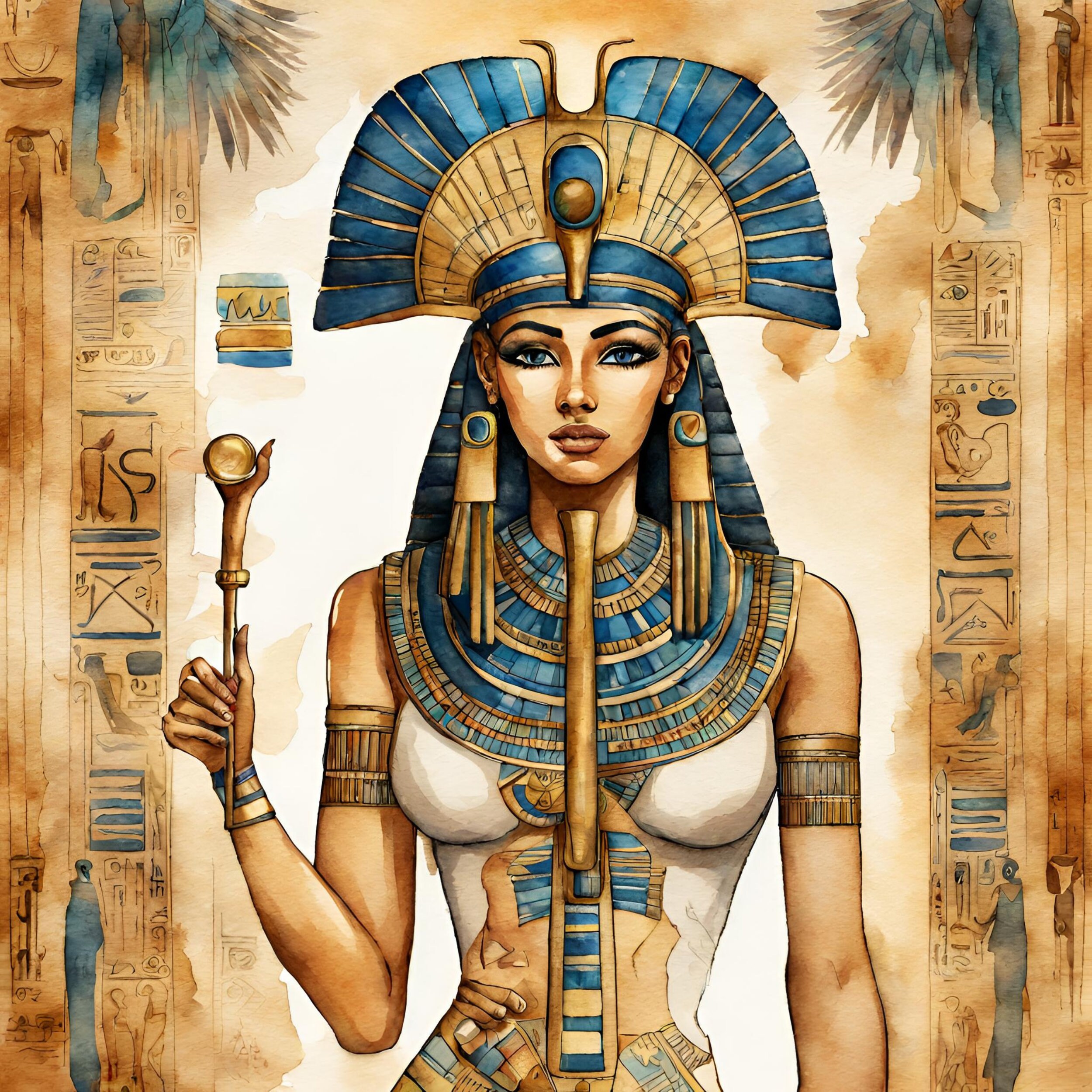 Isis - Egyptian art - Divine feminine art - Spiritual clipart - Magical clipart - Goddess art - Black woman clipart - Magical clipart