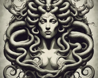 Medusa Clipart ,Mythological Creatures Cliparts,Junk Journal,Scrapbook,Commercial Use,Fantasy Images,Instant Digital Download,Clipart Bundle