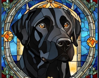 大型 フィリップ・クロウ ヴィンテージ ステンドグラス ラブラドールとダック 犬 Labrador dog stained glass pattern - Etsy 日本