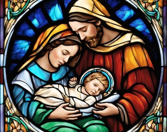 Stained Glass Nativity Clipart Bundle (Digital Download)