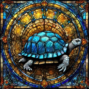 8 Tortoise Stained Glass Clipart Sublimation Delivery Tortoise Designs Digital Art PNG Tortoise Circle Design Transparent Background