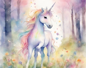 12 Cute Cartoon Unicorn PNG Clipart, High Quality Watercolor For Nursery Kids Unicorn Illustration, Commercial Use, Instant Digital Download