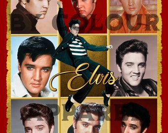 Elvis Presley Collage Design - 300 DPI - Transparent Background PNG & SVG