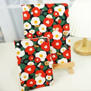 Fabric Journal: A5 A6 Refillable 6-Ring Binder, Floral Cat Print