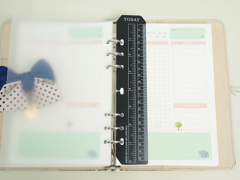 Par Index Ruler Six Hole Matte Black/transparent Index Ruler, Planner Divider, Bookmark ...