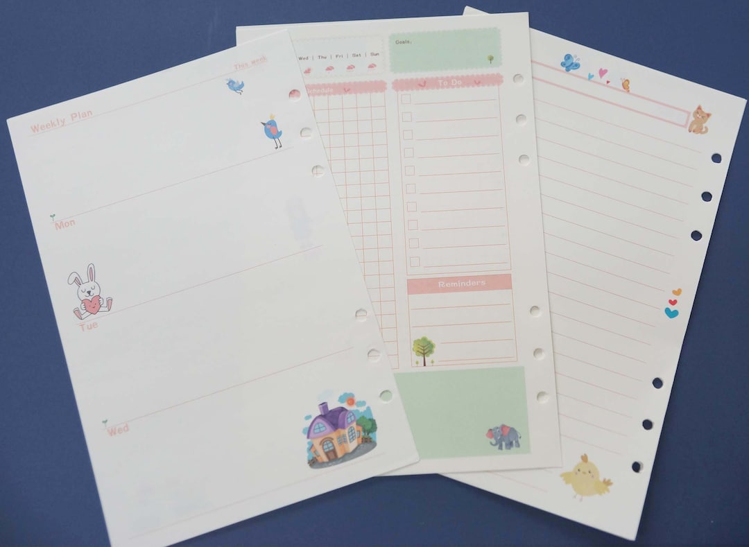 A5 Daily Weekly Planner Inserts: 6-hole Punched, 45 Sheets - Etsy