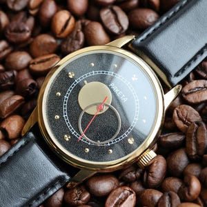 Moon watch Raketa Copernicus Black Dial, Vintage Mens watch, Gift for him, Mechanical Watch for men