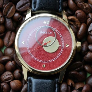 Moon watch Raketa Copernicus Red Dial, Vintage Mens watch, Gift for him, Mechanical watch, Christmas gift, Watch for men
