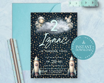 Invitación de cumpleaños de niños editable, Canva, invitación imprimible, invitación digital, cumpleaños de niños, invitaciones de cumpleaños para niños