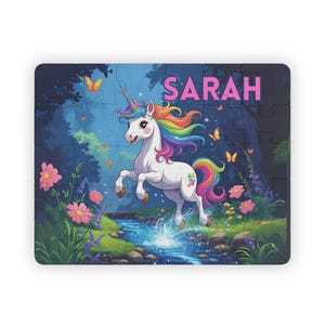 Personalized Kids Unicorn Puzzle, 30-Piece, Custom Name Puzzle with Unicorn Scene, Custom Puzzle Gift for Unicorn Lover, Unicorn Puzzle Gift