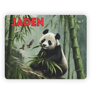 Personalisiertes Kinderpuzzle, 30 Teile, Panda Kinderpuzzle, personalisiertes Geschenk für Kinder, Puzzle Geschenk für Kinder, Namenspuzzle, Puzzle
