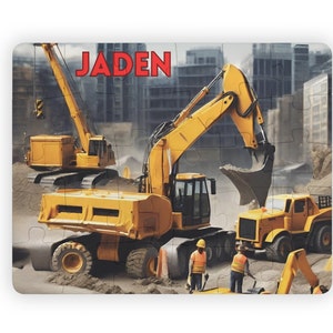 Personalized Kids' Puzzle, 30-Piece, Construction Site Puzzle, Personalized Puzzle Gift for Kids, Personalized Gift for Kids, Birthday gift