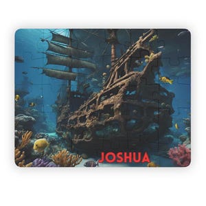 Personalized Kids Puzzle, 30 Pcs, Sunken Pirate ship Puzzle, Personalized Puzzle Gift for Kids, Birthday Gift for kids, Unique gift for kids