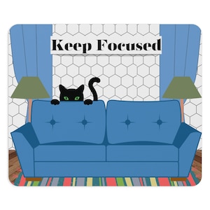 Schwarze Katze Mousepad, Lustige Katze Mousepad, Einzigartige Geschenke, Katzenliebhaber Geschenk, Geschenk für Schulanfang, Schwarze Katze Geschenke, Lustige Geschenke, Studenten Geschenke