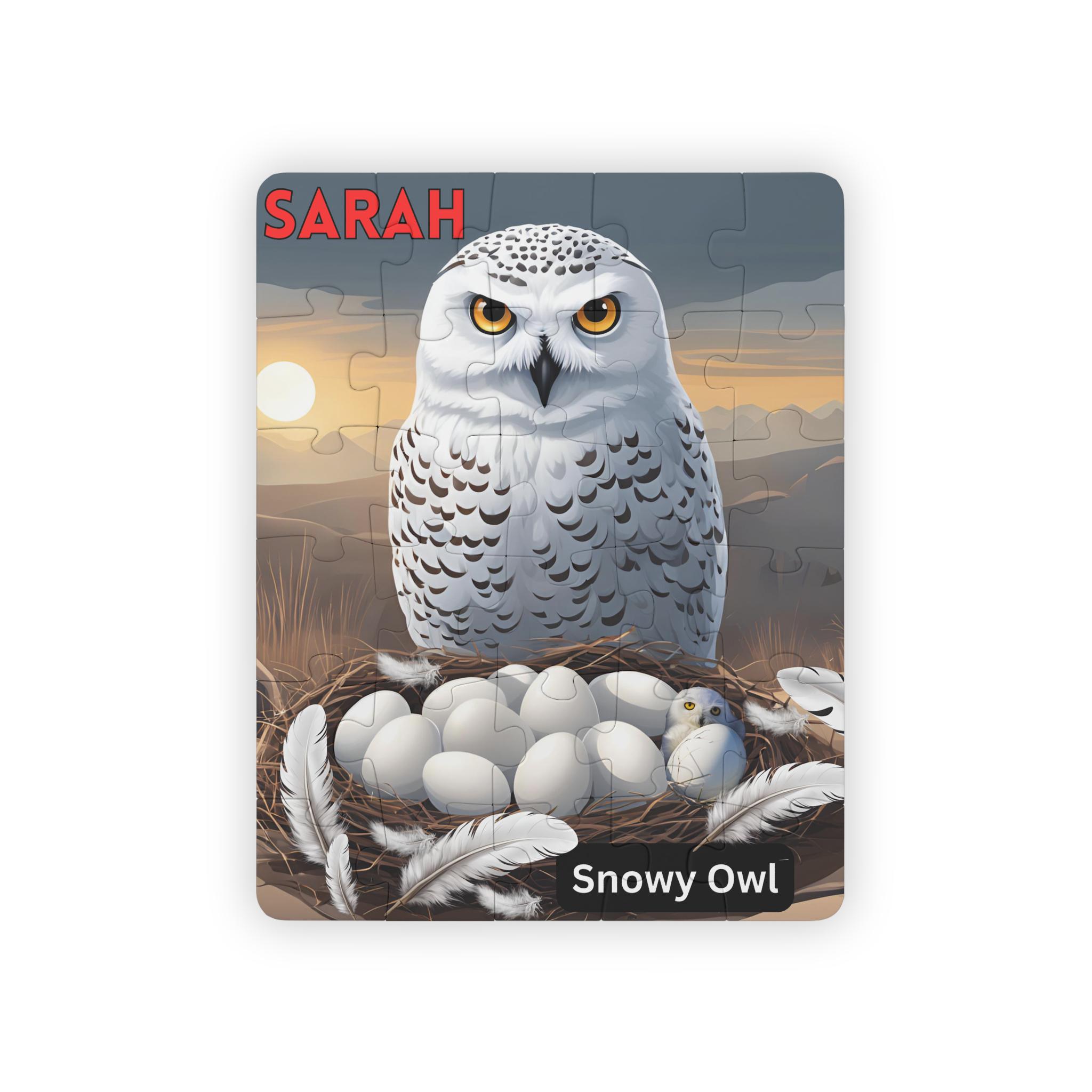 Personalized Kids' Puzzle, 30-Piece, Snowy Owl, Personalized Puzzle for Kids, Educational Puzzle