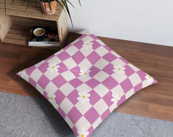 Pink Floor Pillow, Square Tufted | floor pillow |  floor pillow square | floor pillow cushion | Meditation Pillow | floor pillow kids