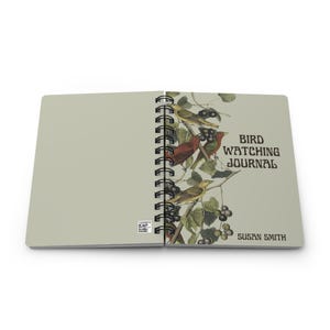 Personalisiertes Vogelbeobachtungs-Notizbuch mit Spiralbindung, Retro-Vogelmotiv, Geschenk für Vogelliebhaber und Vogelbeobachter, individuelles Vogelbeobachtungsprotokoll Bild 7