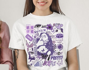 T-Shirt Olivia Rodrigo GUTS Tour 2024 Music Artist Graphic Tee