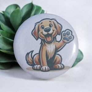 Dog Pin – Cute Cartoon Style – Gift for Animal Lovers (37 mm)
