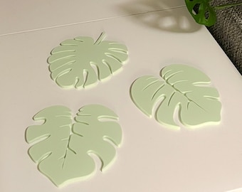 Posavasos de hojas de Monstera Archivo de impresión digital 3D