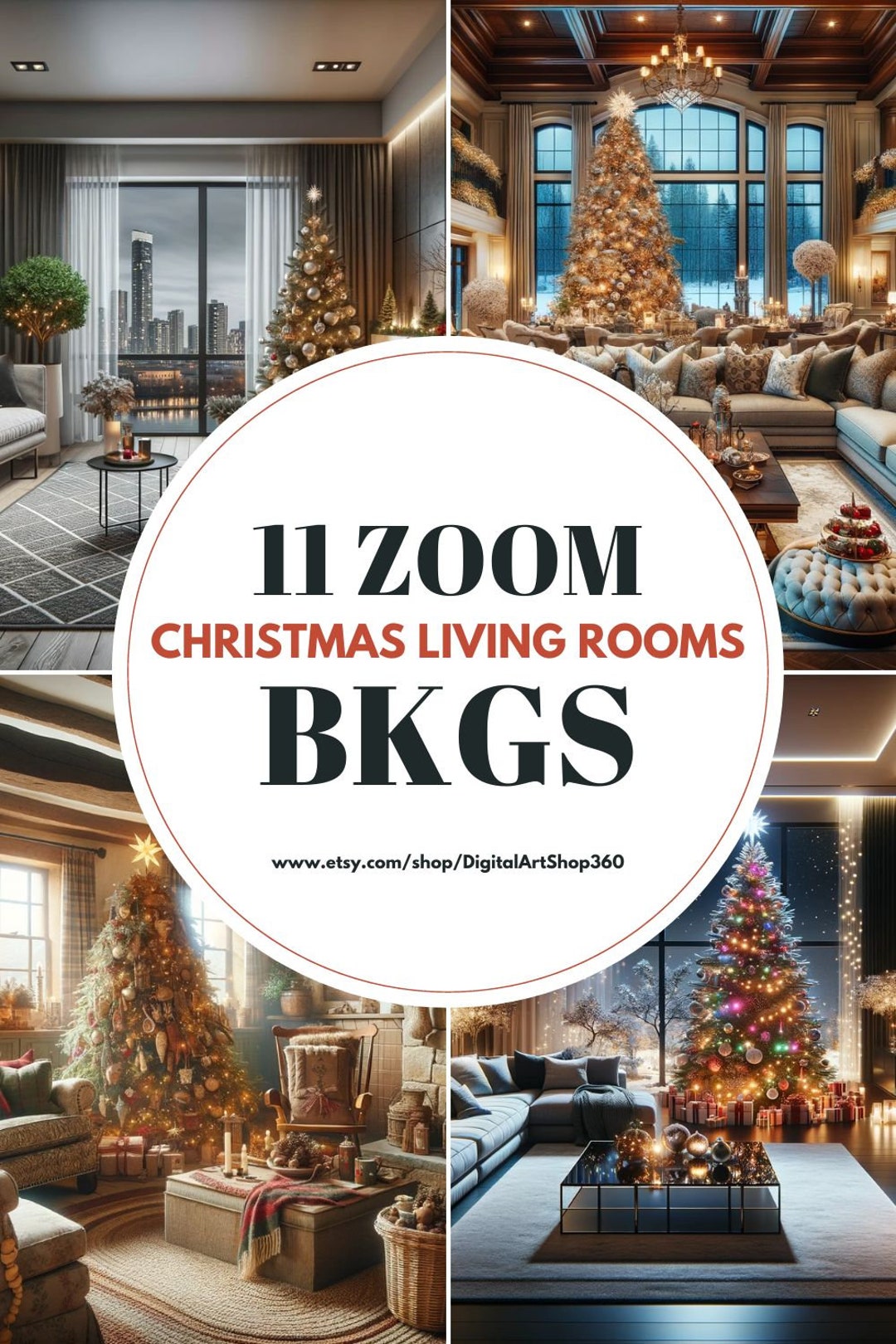 Christmas Zoom Backgrounds: 11 Charming Living Room Themes, Festive ...