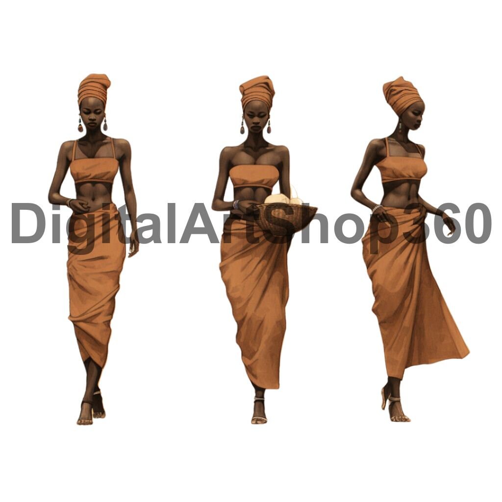 Feminine Clip Art: African Goddess Collection - Majestic Warrior Queens ...