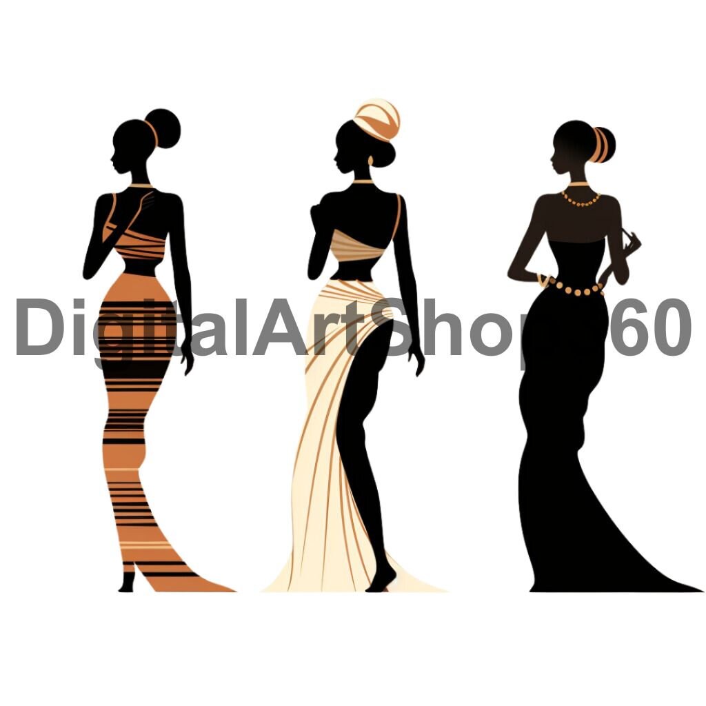 Feminine Clip Art: African Goddess Collection - Majestic Warrior Queens ...