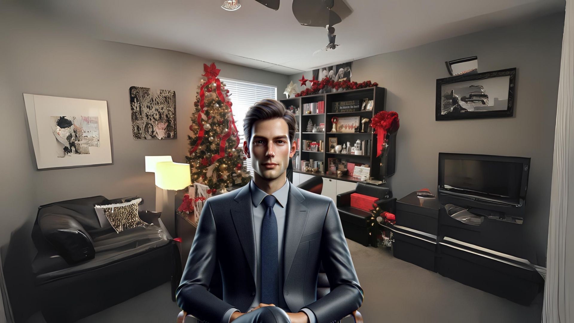 Christmas Office Zoom Backgrounds 19 Merry Virtual Video Call Scenes