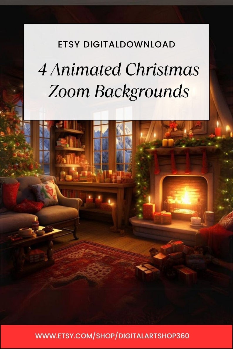 Animated Christmas Zoom Backgrounds: Festive 4-pack for Virtual Celebrations - Etsy