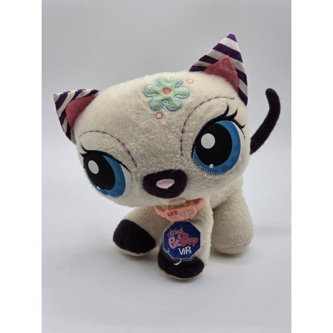 Lps Vip Game Littlest Pet Shop LPS VIP Siamese Cat Plush Toy Stuffed Animal Hasbro ...