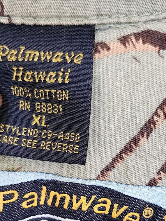 VTG Hawaiian Shirt Men PALMWAVE Surfer Dude Aloha… - image 4