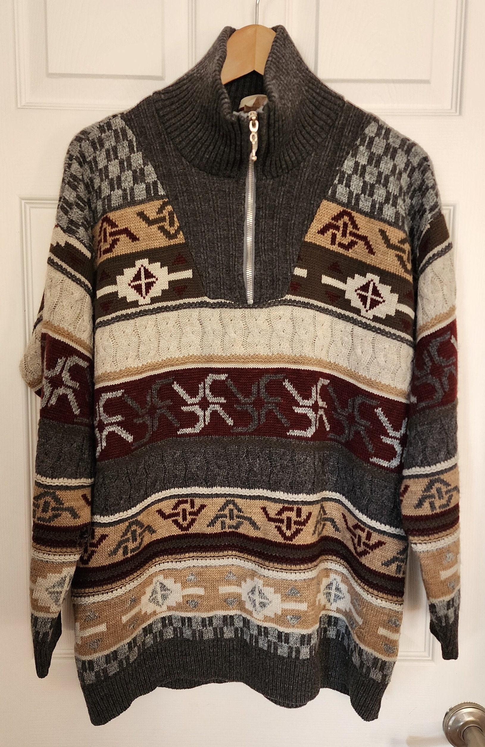 90s Half Zip Sweater - Etsy